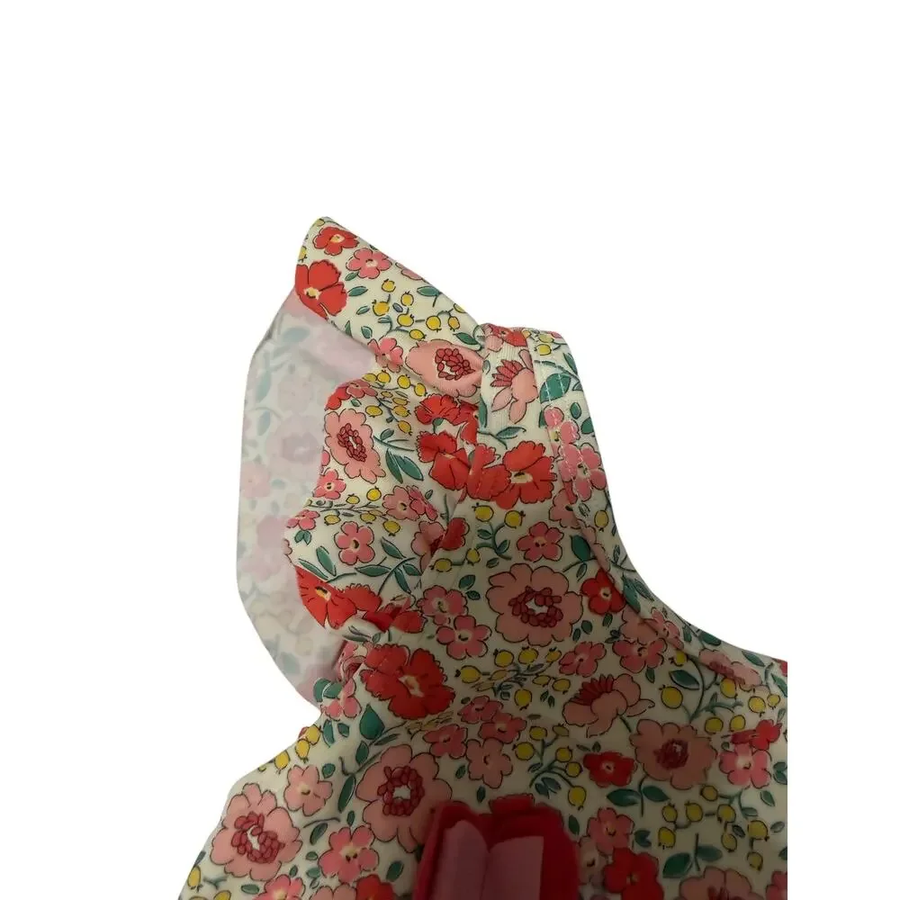 Mini Boden Ruffle One-Piece Swimsuit Pink Floral 2T
